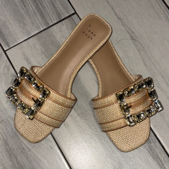A New Day Women's Gold Embellished Sandals - Picture 1 of 1